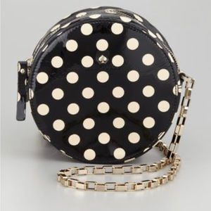 Kate Spade Polka Dot Round Black and Cream Cross Body Bag